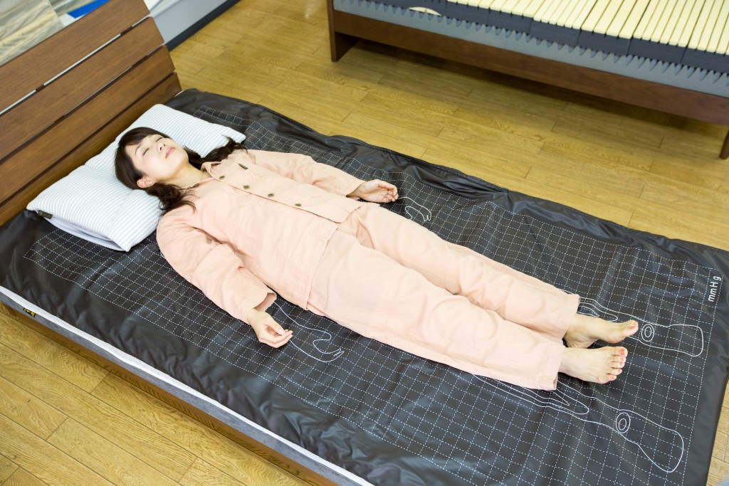 ベッドマットレスの体圧測定